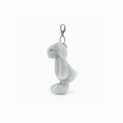 Jellycat Bashful Silver Bunny Bag Charm Australia | 856237QVX